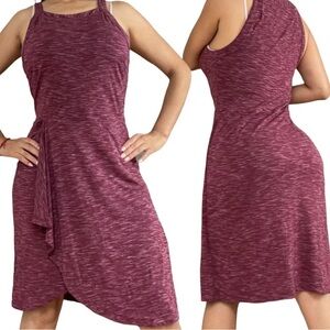 Maeve Sheath Dress | Size Medium | Maroon Stretch Knit